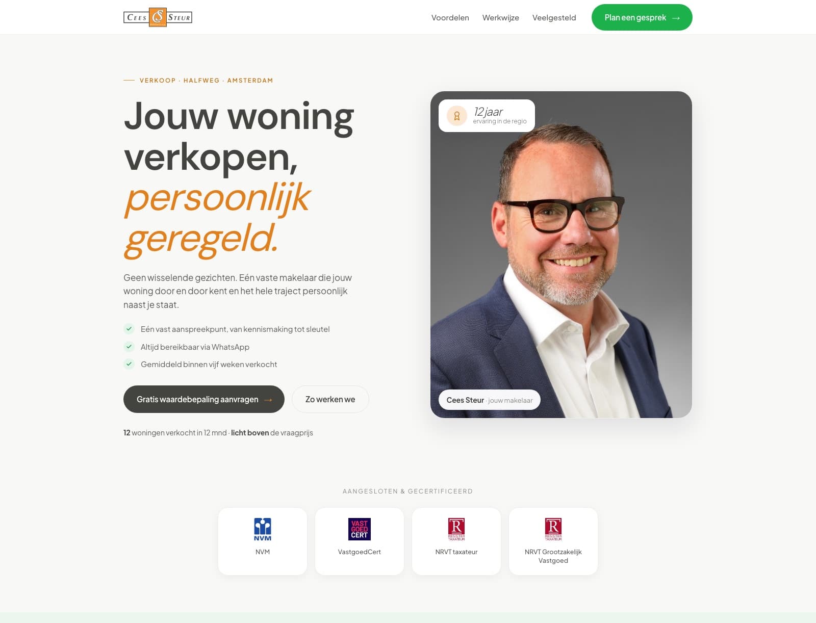 De nieuwe landingspagina ceessteur.realadstate.nl